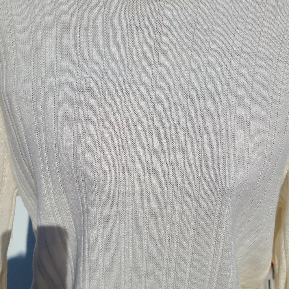 Vintage 70's Jockey Raps Ribbed Turtleneck Sweater White with